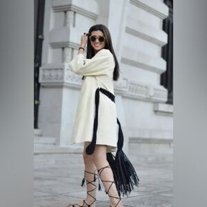𝅺zara • Kimono Belted Longline Zip Front Jacket